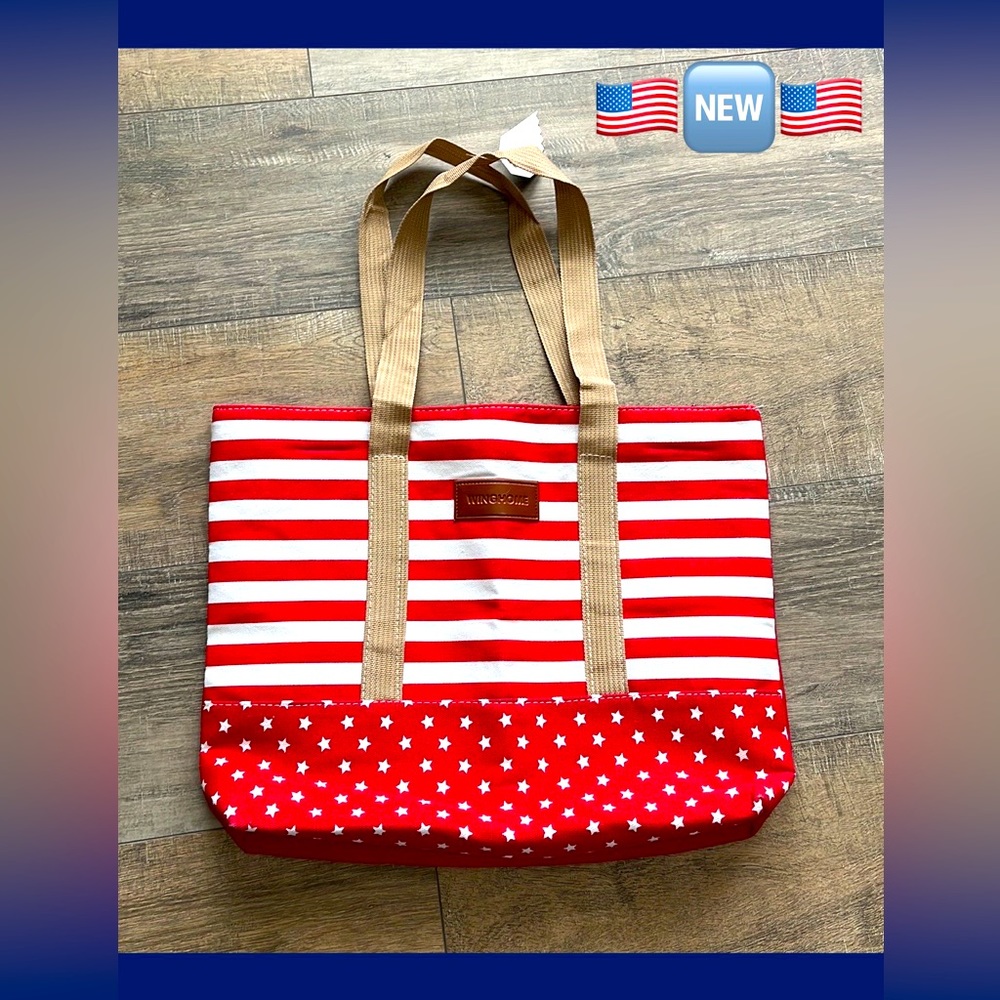 Beach Bags in a Red Patriotic Design ~New~ Great for many uses